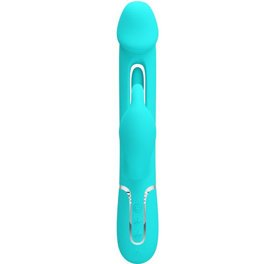 Pretty Love Kampas Rabbit 3 In 1 Multifunction Vibrator With Tongue Aqua