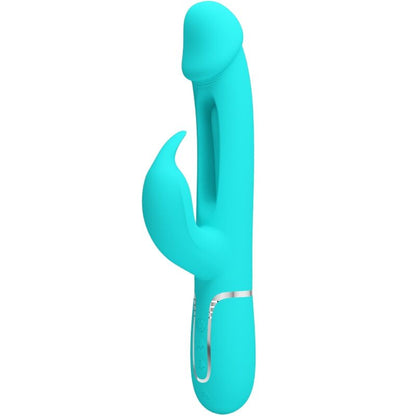 Pretty Love Kampas Rabbit 3 In 1 Multifunction Vibrator With Tongue Aqua