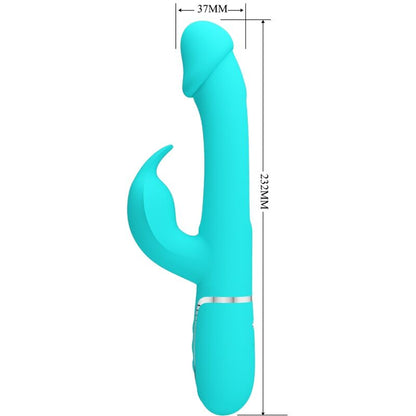 Pretty Love Kampas Rabbit 3 In 1 Multifunction Vibrator With Tongue Aqua