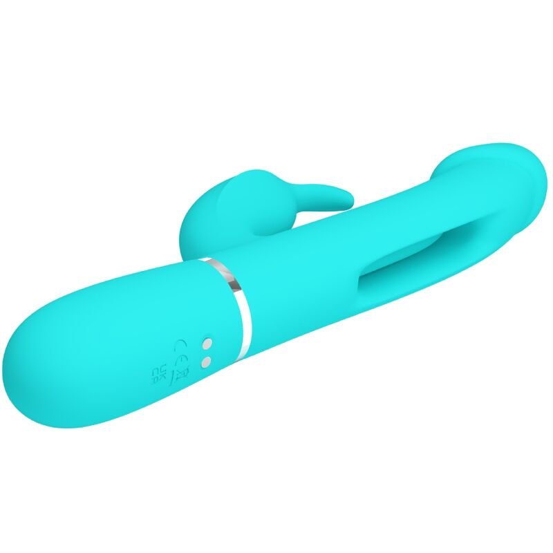 Pretty Love Kampas Rabbit 3 In 1 Multifunction Vibrator With Tongue Aqua