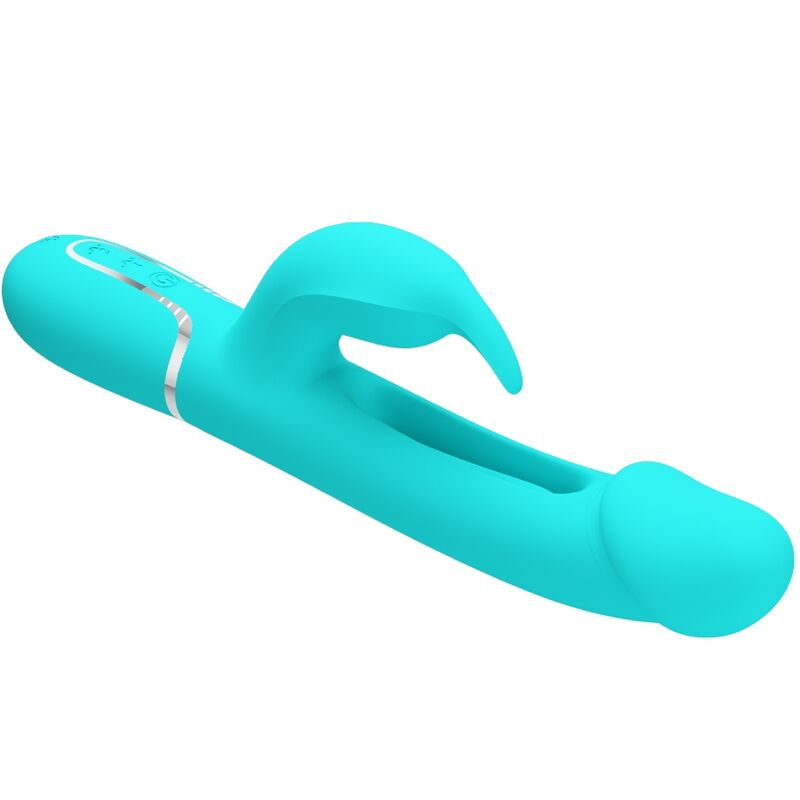 Pretty Love Kampas Rabbit 3 In 1 Multifunction Vibrator With Tongue Aqua