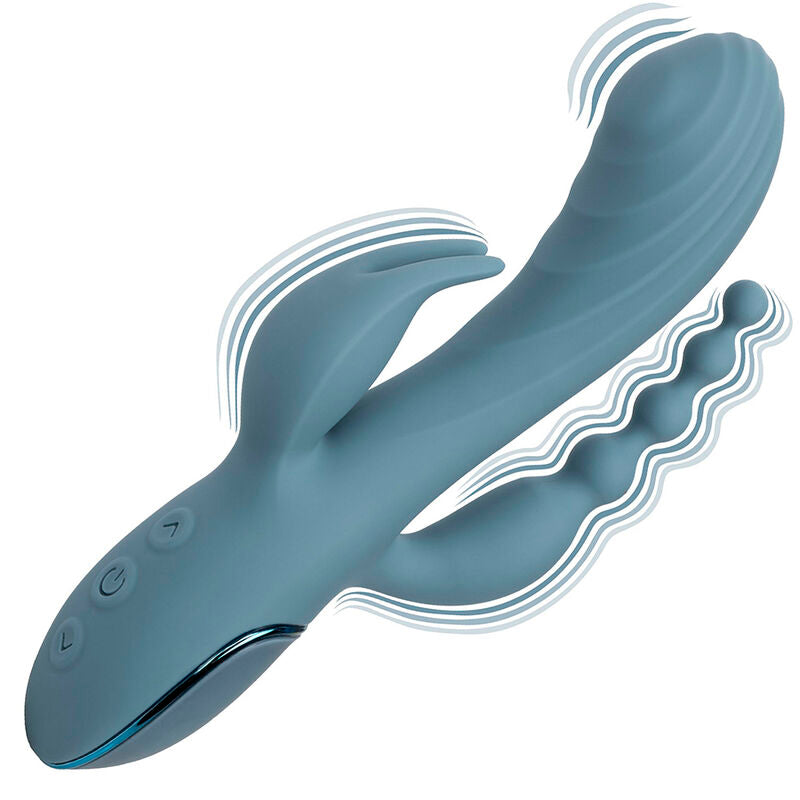 CalExotics Triple Ecstasy Rabbit Vibrator Grey