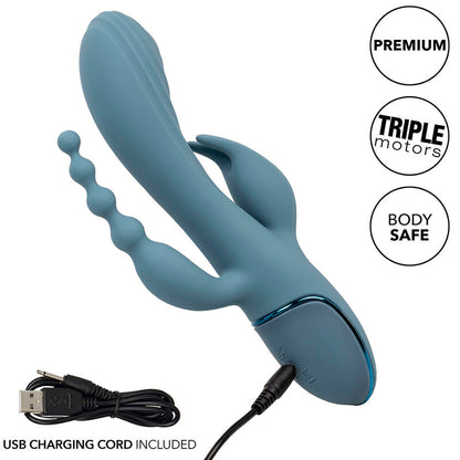 CalExotics Triple Ecstasy Rabbit Vibrator Grey