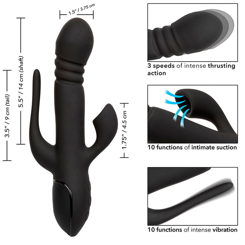 CalExotics Triple Euphoria Rabbit Vibrator Black