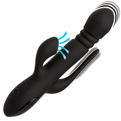 CalExotics Triple Euphoria Rabbit Vibrator Black