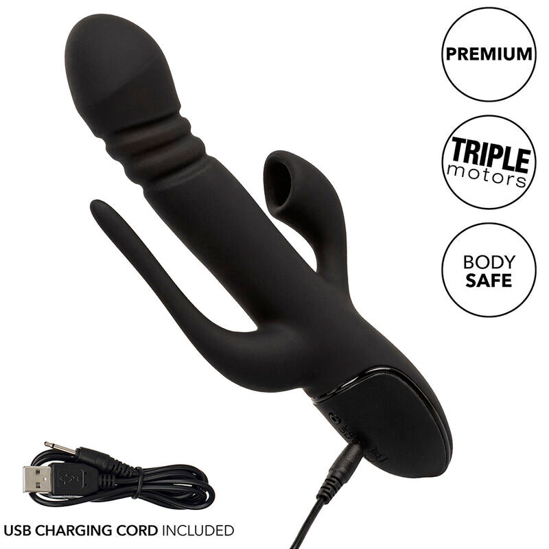 CalExotics Triple Euphoria Rabbit Vibrator Black