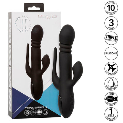 CalExotics Triple Euphoria Rabbit Vibrator Black