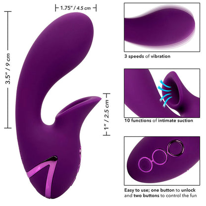 CalExotics Huntington Beach Heartbreaker Suction Rabbit Vibrator Purple