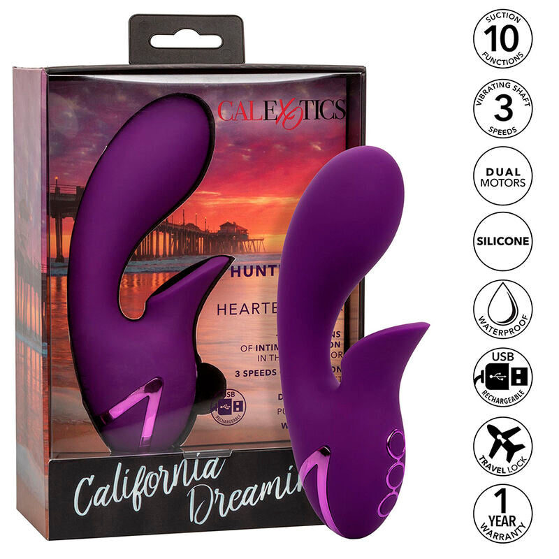 CalExotics Huntington Beach Heartbreaker Suction Rabbit Vibrator Purple