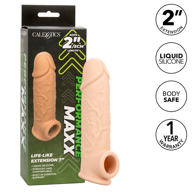 CalExotics Performance Maxx Life-Like Penis Extension 7 Inch Ivory