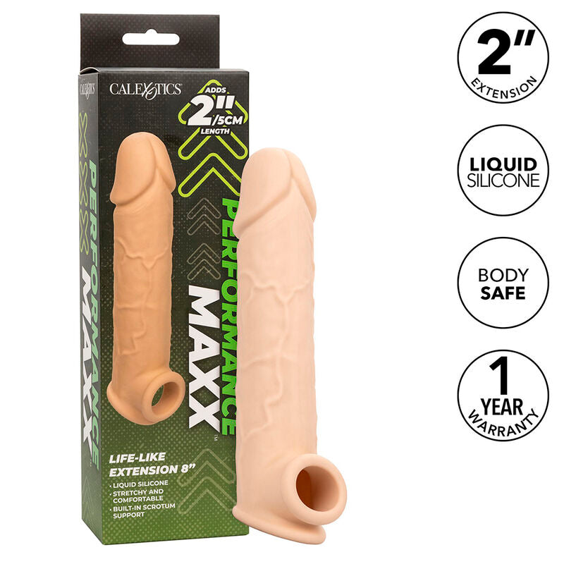 CalExotics Performance Maxx Life-Like Penis Extension 8 Inch Light