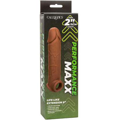 CalExotics Performance Maxx Life-Like Penis Extension 8 Inch Brown