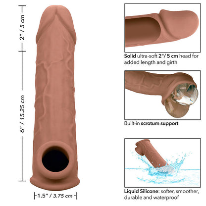 CalExotics Performance Maxx Life-Like Penis Extension 8 Inch Brown