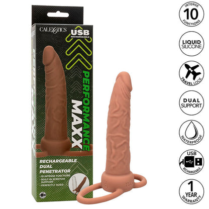 CalExotics Performance Maxx Vibrating Dual Penetrator Brown