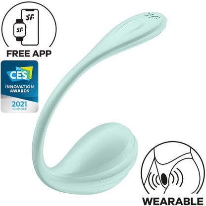 Satisfyer Smooth Petal Wearable Vibrator With App Green