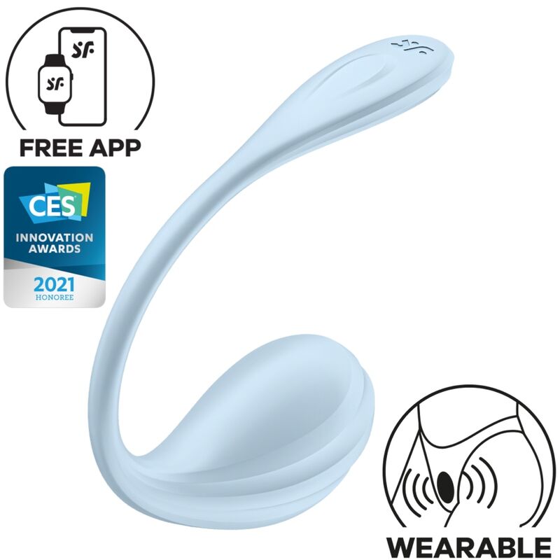 Satisfyer Smooth Petal Wearable Vibrator With App Blue