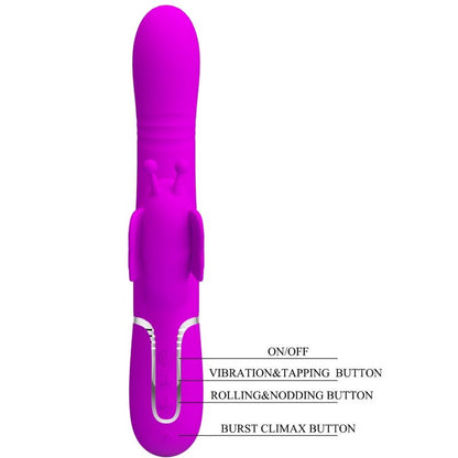 Pretty Love Butterfly Multifunction Rabbit Vibrator Fuchsia