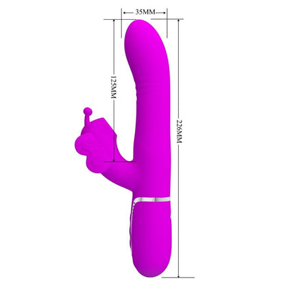 Pretty Love Butterfly Multifunction Rabbit Vibrator Fuchsia