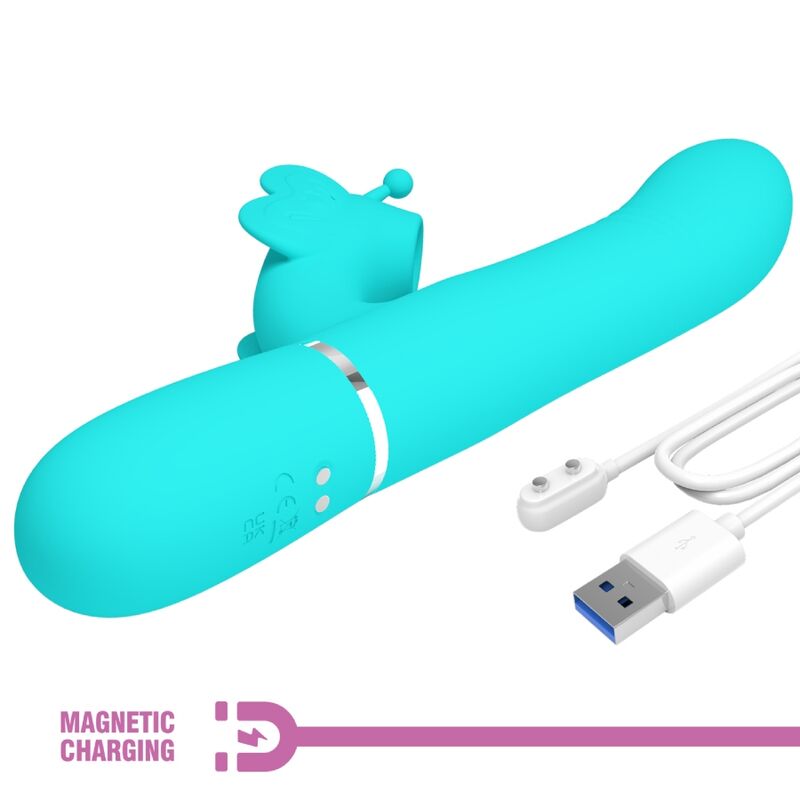 Pretty Love Butterfly Multifunction Rabbit Vibrator Aqua