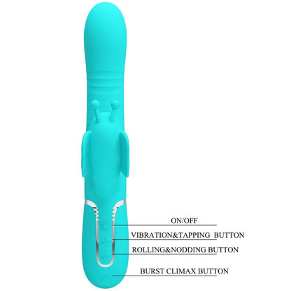 Pretty Love Butterfly Multifunction Rabbit Vibrator Aqua