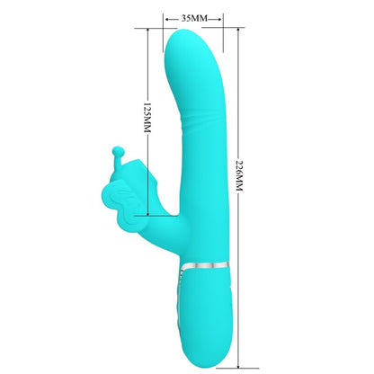 Pretty Love Butterfly Multifunction Rabbit Vibrator Aqua