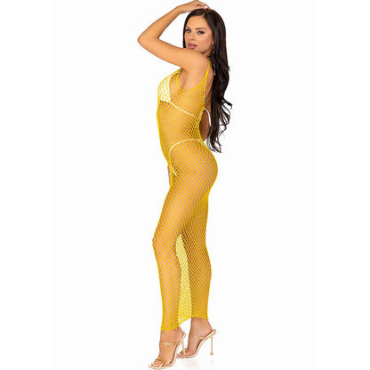 Leg Avenue Never Enough Backless Maxi Dress Lemon Yellow