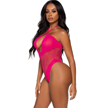 Leg Avenue Vivid Vibes Net Teddy Raspberry