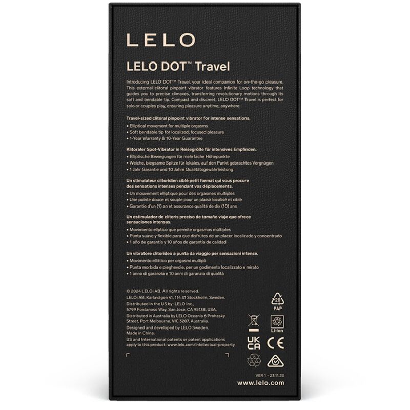 LELO Dot Travel Pinpoint Clitoral Vibrator Purple