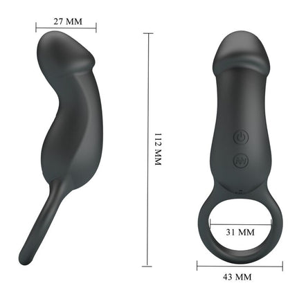 Pretty Love Trae Vibrating Cock Ring Black