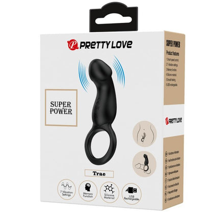 Pretty Love Trae Vibrating Cock Ring Black