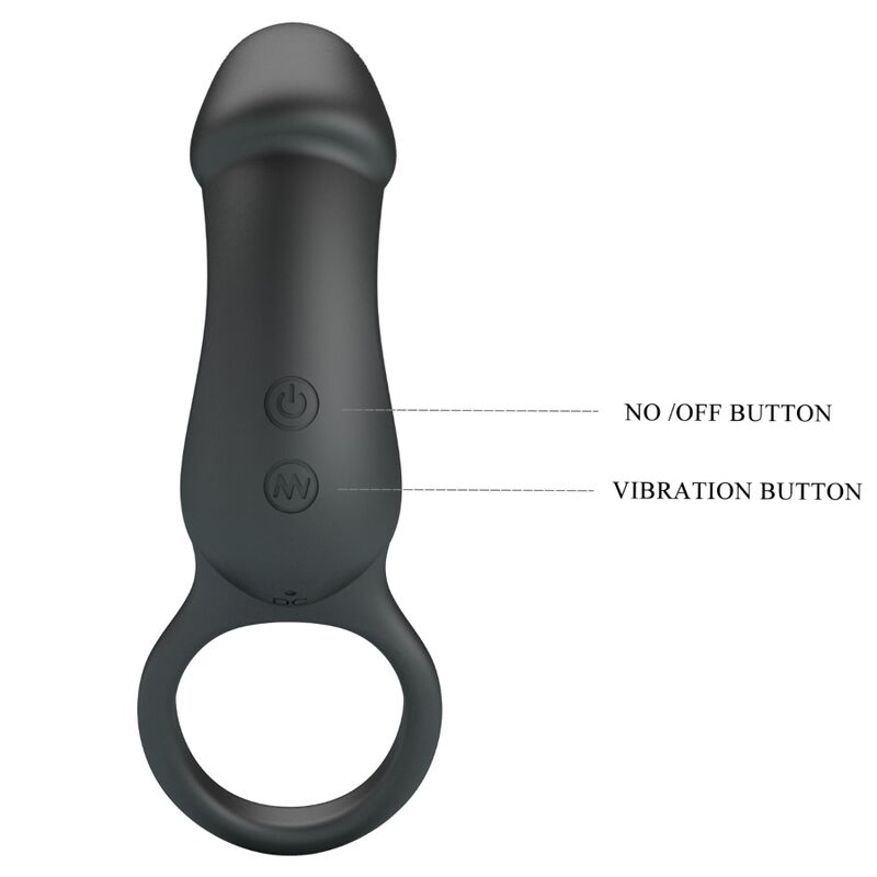 Pretty Love Trae Vibrating Cock Ring Black