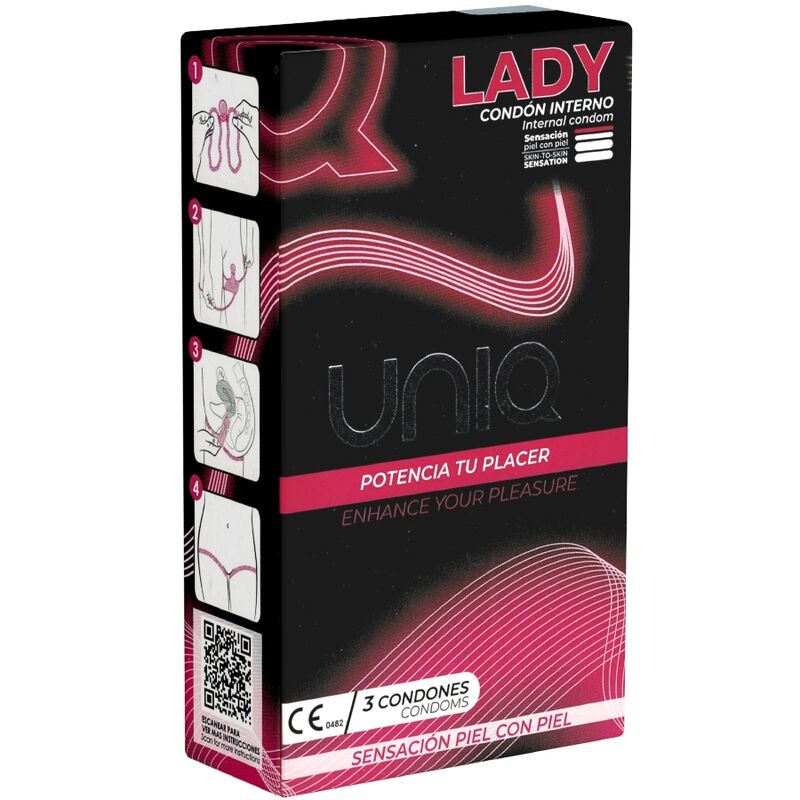 Uniq Lady Latex Free Female Condoms With Garters 3 Pack