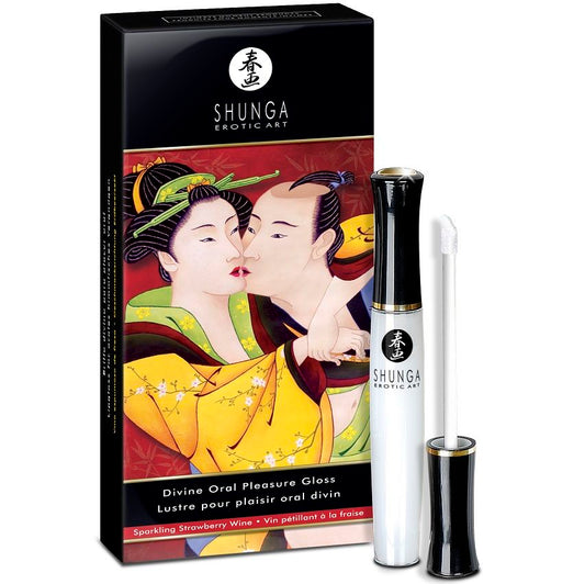 Shunga Divine Oral Pleasure Gloss Sparkling Strawberry Wine 10ml