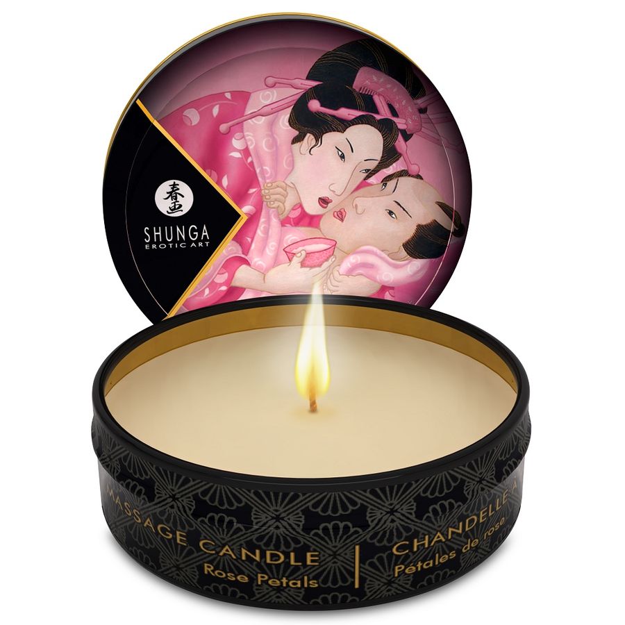 Shunga Mini Massage Candle Rose Petal 30ml