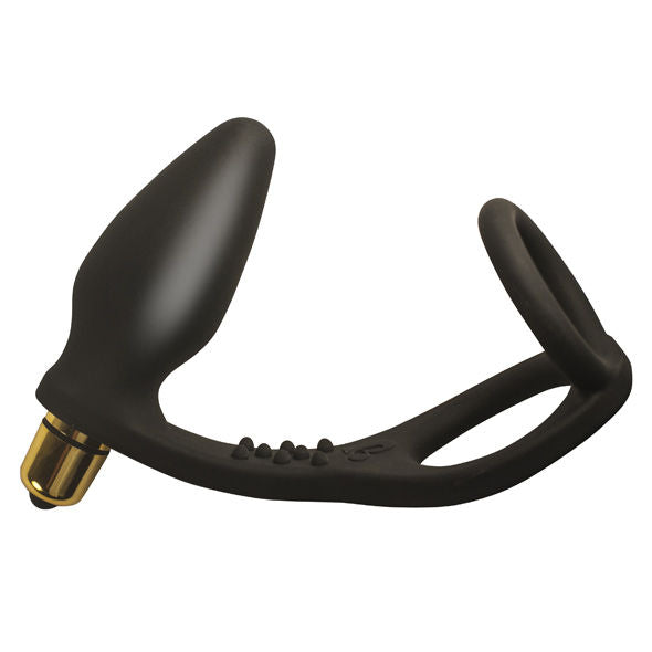 Rocks-Off Ro-Zen Silicone Cock Ring And Vibrating Butt Plug Black