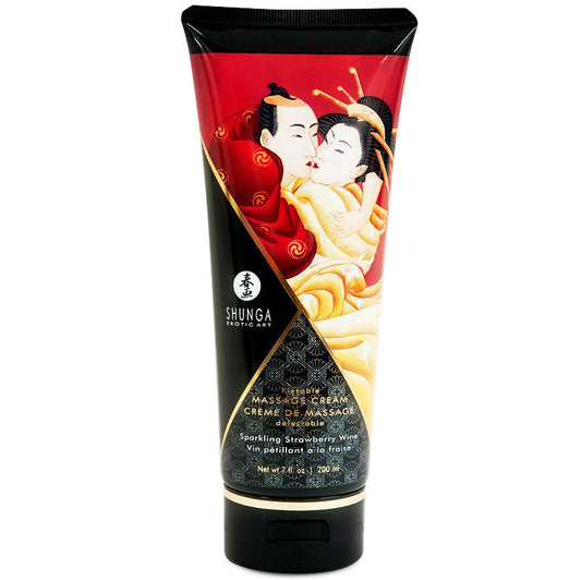 Shunga Kissable Massage Cream Sparkling Strawberry Wine 200ml