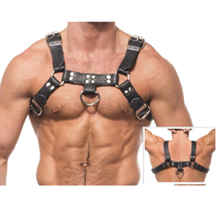 Leather Body Black Leather Chest Harness