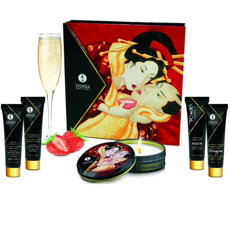 Shunga Geisha's Secret Kit Sparkling Strawberry Wine