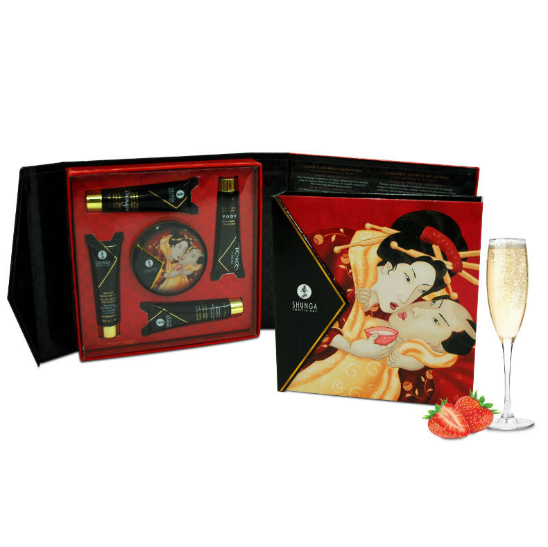 Shunga Geisha's Secret Kit Sparkling Strawberry Wine