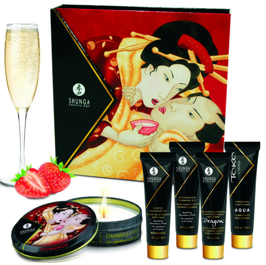 Shunga Geisha's Secret Kit Sparkling Strawberry Wine