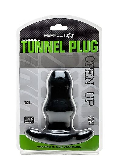 Perfect Fit Double Tunnel Butt Plug XL Black