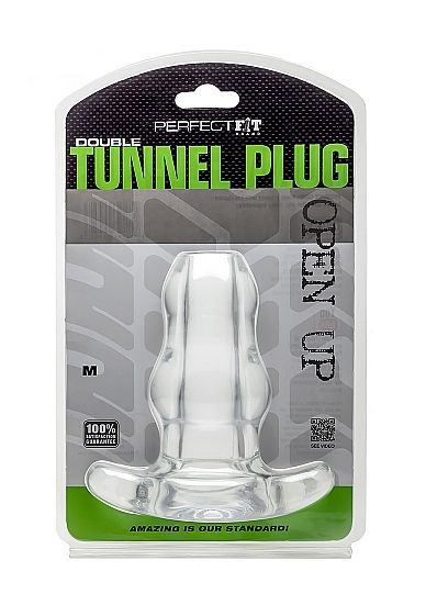 Perfect Fit Double Tunnel Butt Plug Medium Clear