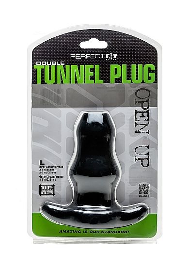 Perfect Fit Double Tunnel Butt Plug Large Black