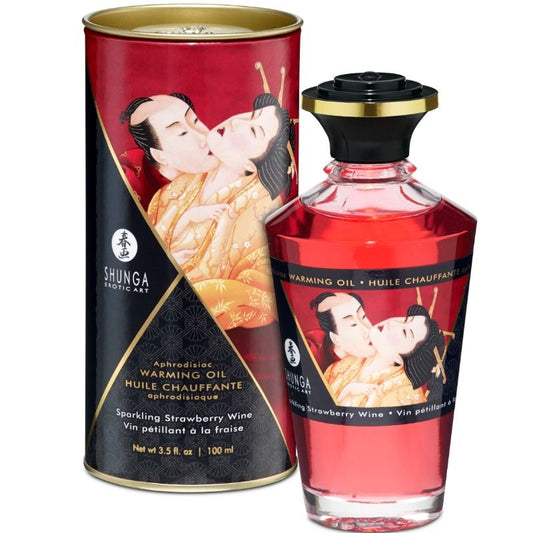 Shunga Aphrodisiac Warming Oil Sparkling Strawberry Wine 100ml