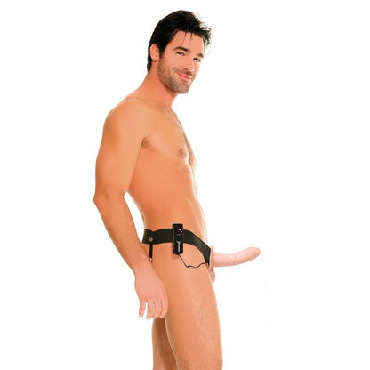 Fetish Fantasy Series Hollow Vibrator Harness For Him And Her Natural 14cm