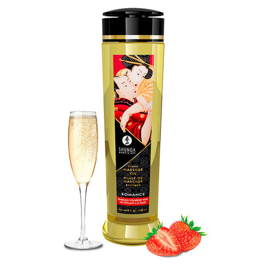 Shunga Erotic Massage Oil Sparkling Strawberry Wine 240ml