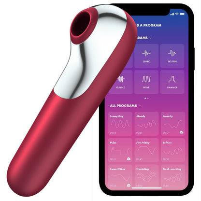 Satisfyer Dual Love Vibrating Air Pulse Clitoral Stimulator Red