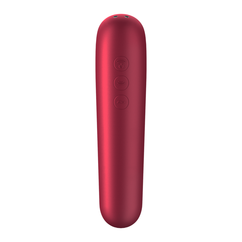 Satisfyer Dual Love Vibrating Air Pulse Clitoral Stimulator Red