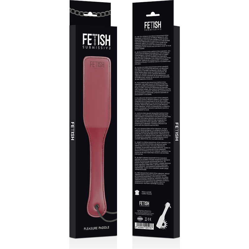 Fetish Submissive Dark Room Red Vegan Leather Paddle