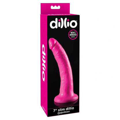 Dillio 17.8cm Slim PVC Dildo Pink